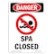 Signmission Safety Sign, OSHA Danger, 10" Height, Rigid Plastic, Spa Closed, Portrait OS-DS-P-710-V-1632 - alternate 1